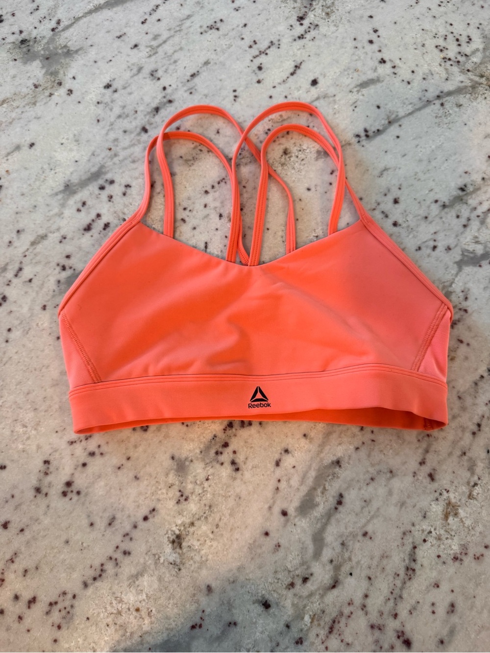 Reebok Coral Orange Strappy Sports Bra